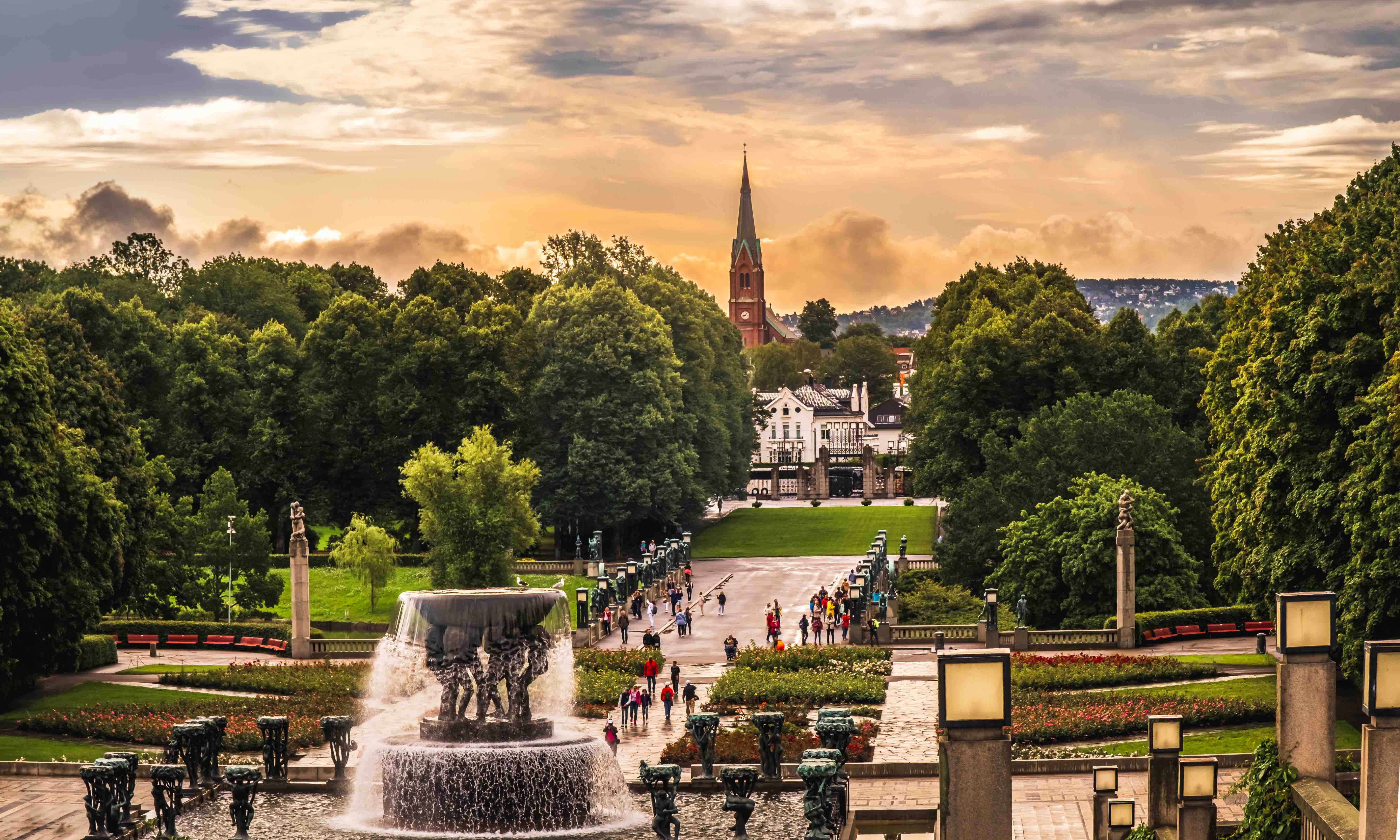 View from the hill of Vigeland Sculpture Park, Oslo